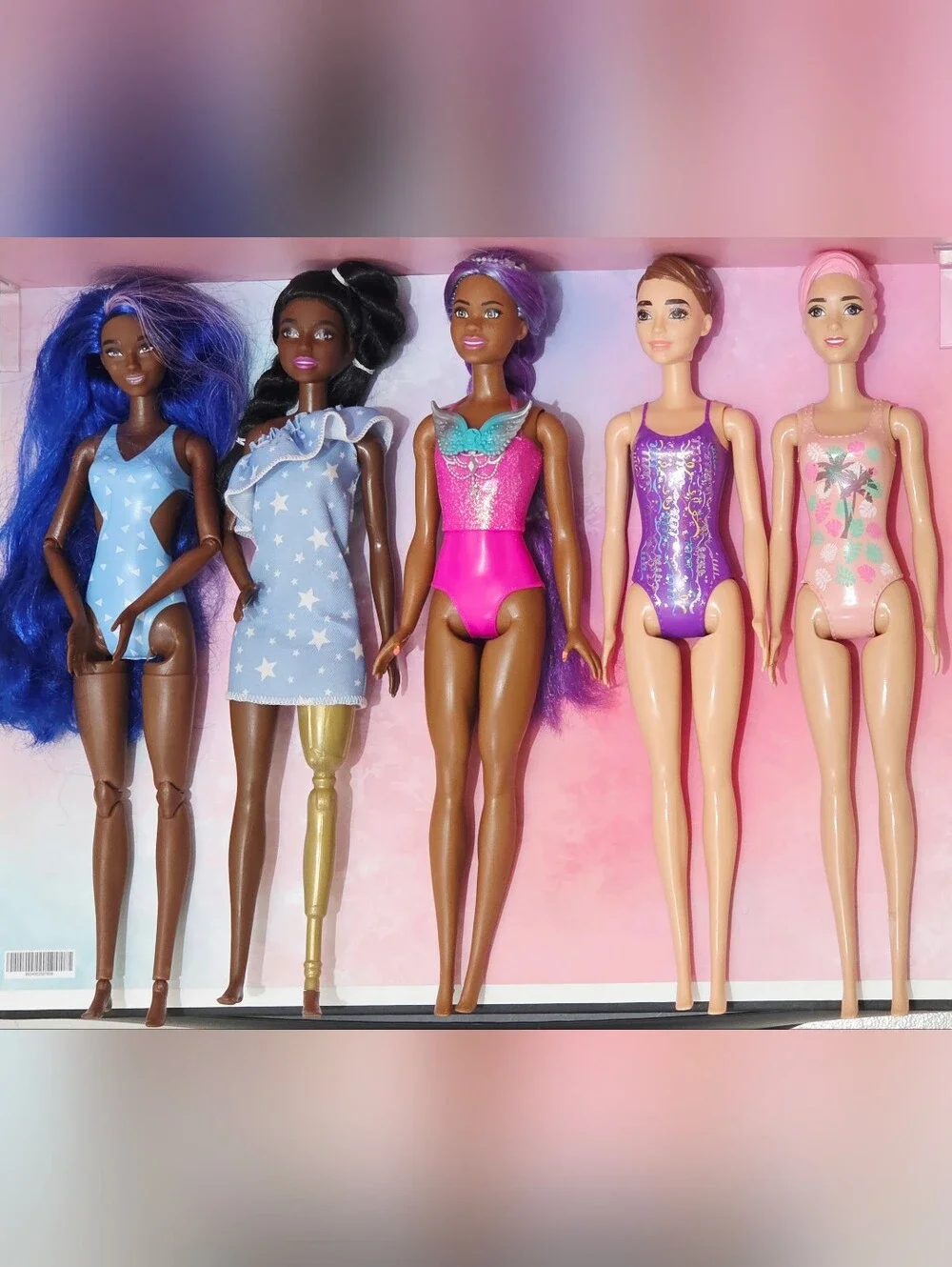 Lot/Bundle of 5 Barbie Dolls - Prosthetic, Reveal, Fairy 2015, 2020, 2021, 2023